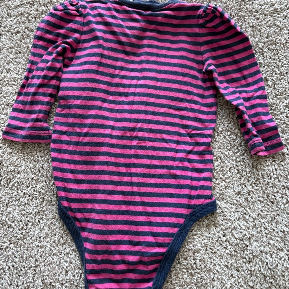 Ralph Lauren Pink and Black Striped Bodysuit - Picture 4 of 4